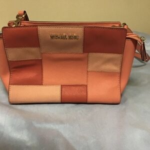 Michael Kors Selma Pink Tile Patch Satchel